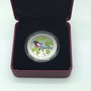 Canada 2012 25-cent Coloured Coin  Rose-Breasted Grosbeak Royal Canadian Mint